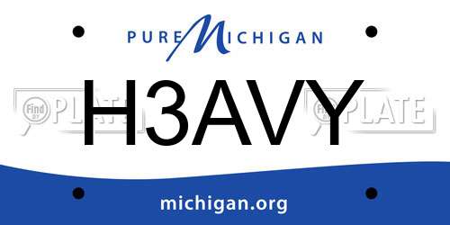 H3AVY Michigan License Plate