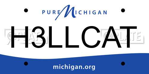 H3LLCAT Michigan License Plate