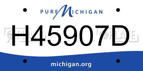 H45907D Michigan License Plate