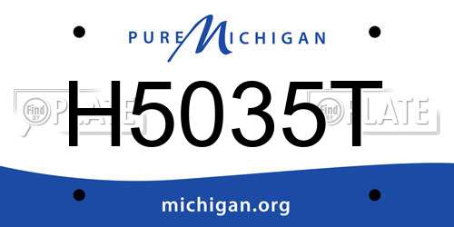 H5035T Michigan License Plate