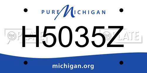 H5035Z Michigan License Plate