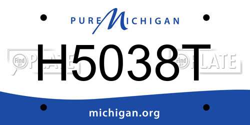 H5038T Michigan License Plate