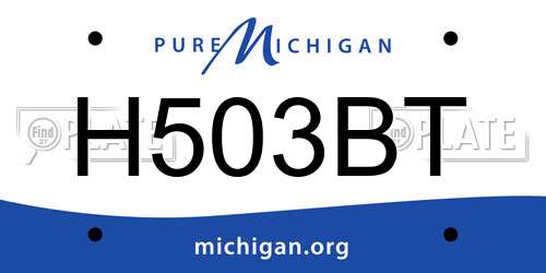 H503BT Michigan License Plate