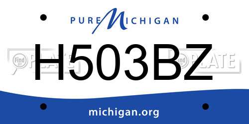 H503BZ Michigan License Plate