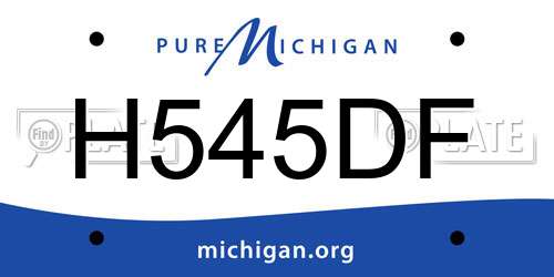 H545DF Michigan License Plate