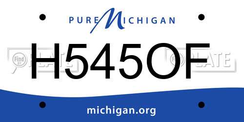 H545OF Michigan License Plate