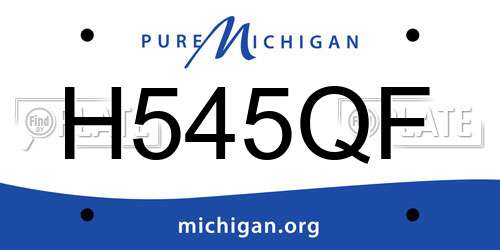H545QF Michigan License Plate