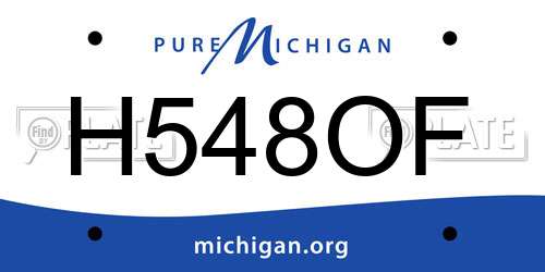 H548OF Michigan License Plate