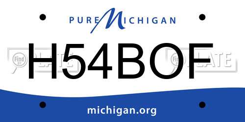 H54BOF Michigan License Plate