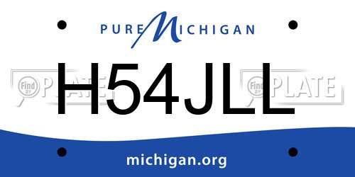 H54JLL Michigan License Plate