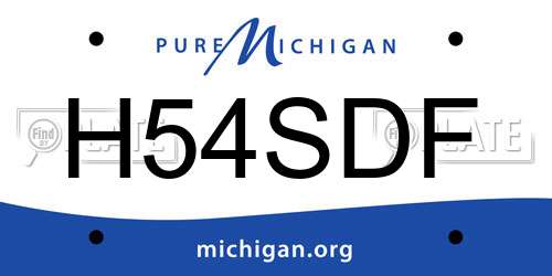 H54SDF Michigan License Plate