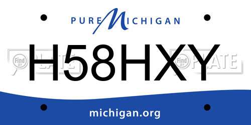H58HXY Michigan License Plate