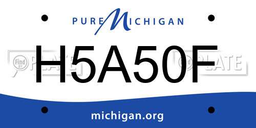 H5A50F Michigan License Plate