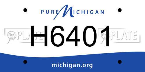 H6401 Michigan License Plate