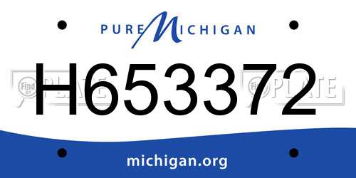 H653372 Michigan License Plate