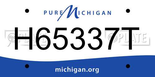 H65337T Michigan License Plate