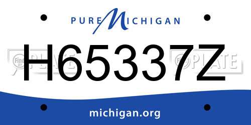 H65337Z Michigan License Plate