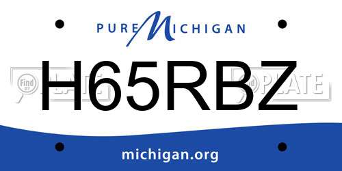 H65RBZ Michigan License Plate