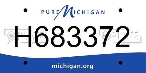 H683372 Michigan License Plate