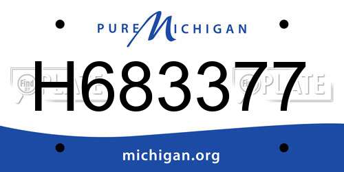 H683377 Michigan License Plate