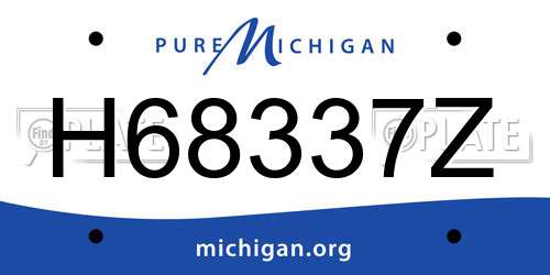 H68337Z Michigan License Plate