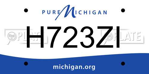 H723ZI Michigan License Plate