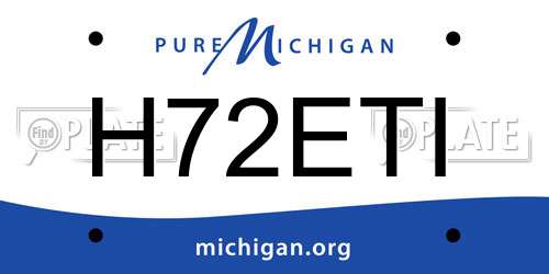 H72ETI Michigan License Plate