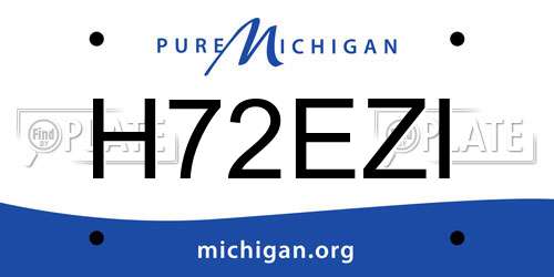 H72EZI Michigan License Plate