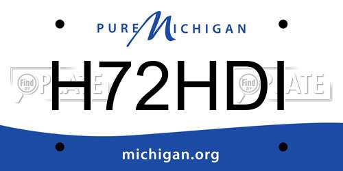 H72HDI Michigan License Plate