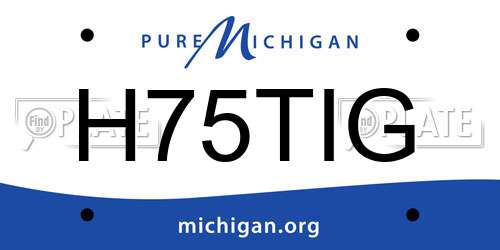 H75TIG Michigan License Plate