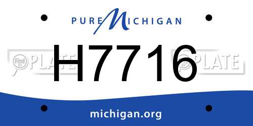 H7716 Michigan License Plate