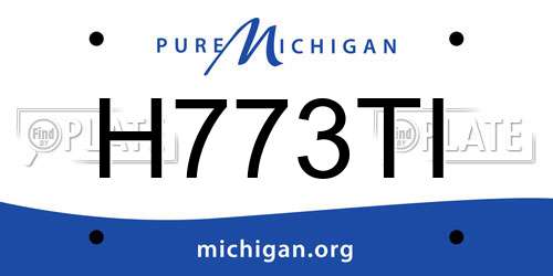 H773TI Michigan License Plate