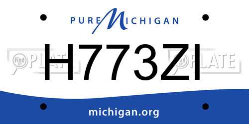 H773ZI Michigan License Plate