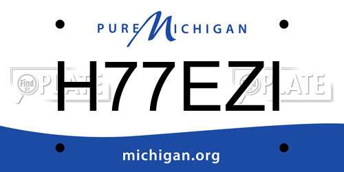 H77EZI Michigan License Plate