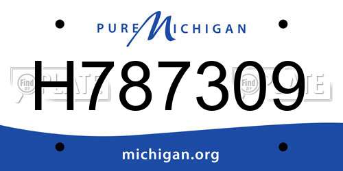 H787309 Michigan License Plate