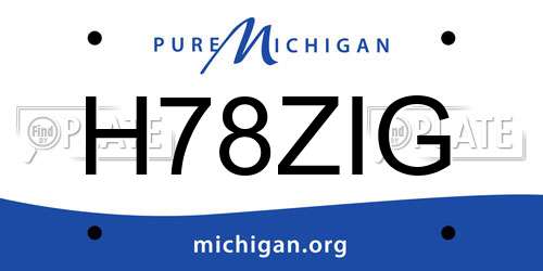 H78ZIG Michigan License Plate
