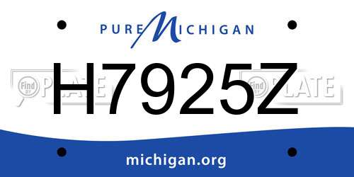 H7925Z Michigan License Plate