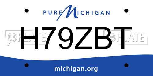 H79ZBT Michigan License Plate