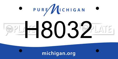 H8032 Michigan License Plate
