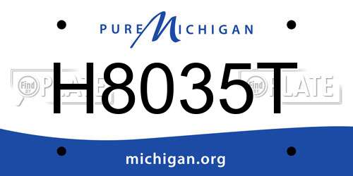 H8035T Michigan License Plate