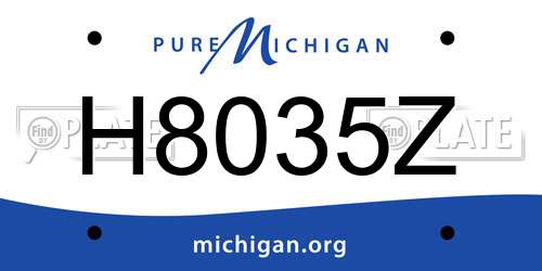 H8035Z Michigan License Plate