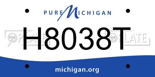 H8038T Michigan License Plate