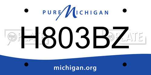 H803BZ Michigan License Plate