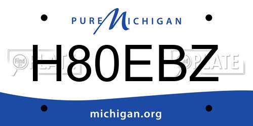 H80EBZ Michigan License Plate