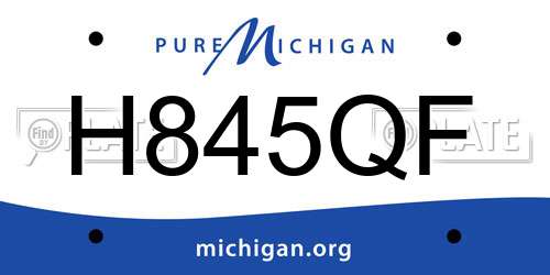 H845QF Michigan License Plate
