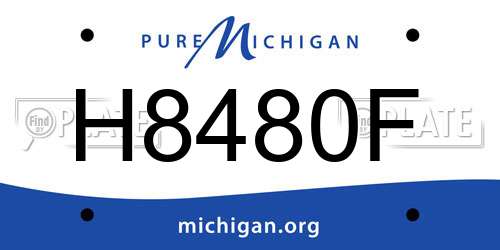 H8480F Michigan License Plate