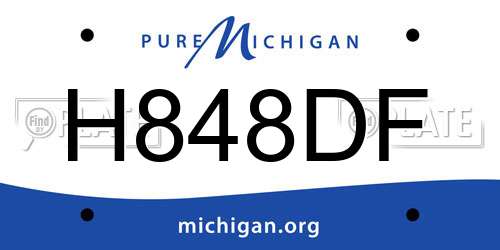 H848DF Michigan License Plate
