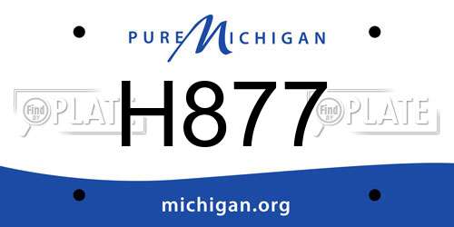 H877 Michigan License Plate