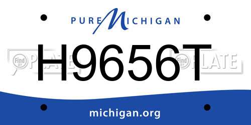 H9656T Michigan License Plate