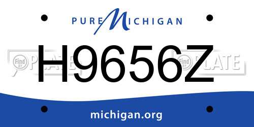 H9656Z Michigan License Plate